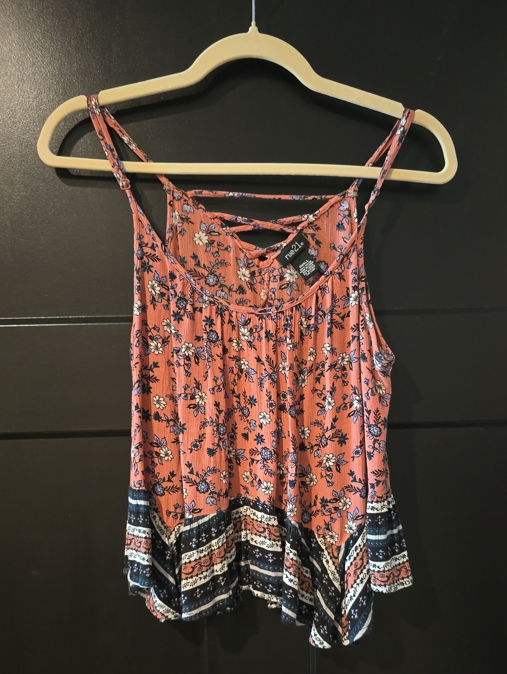 Rue21 Coral Floral Strappy Women's Tank Top, sz s